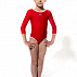 Купальник гимнастический женский Красный (рукав)